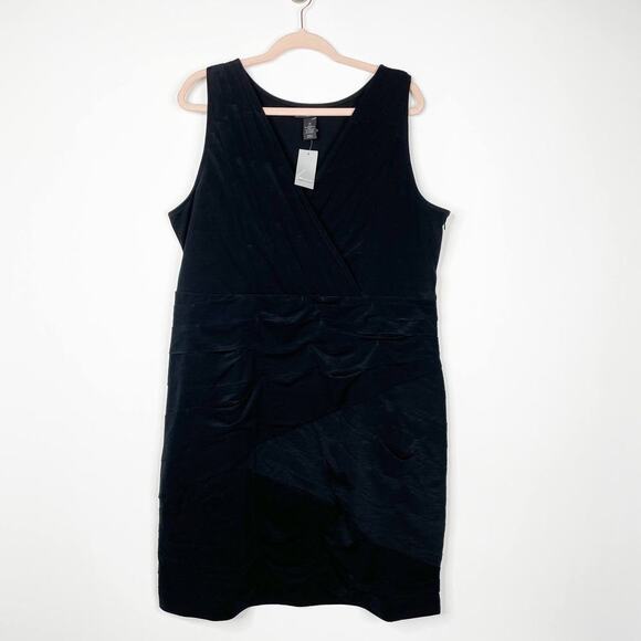 2/$30 NWT Lane Bryant Surplice V-Neck Bandage Dress 20 Black Sleeveless #5781 - Picture 1 of 11